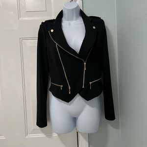 Black and gold blazer with zippers